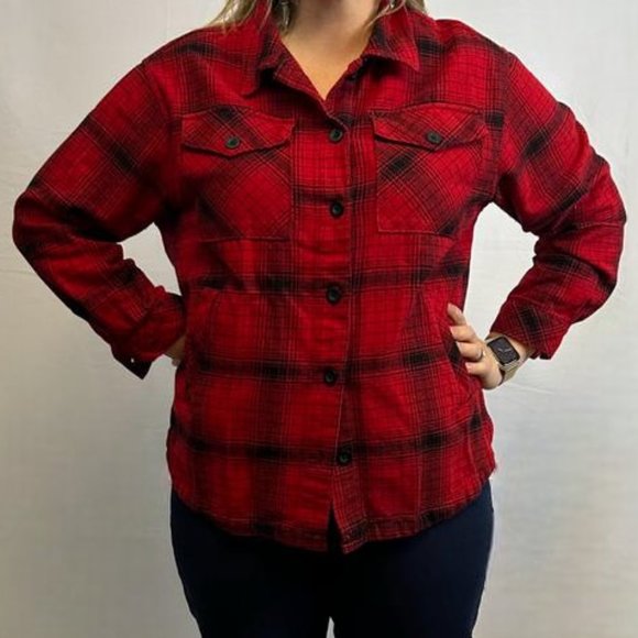 Red Plaid Button Up Shirt - Picture 1 of 5